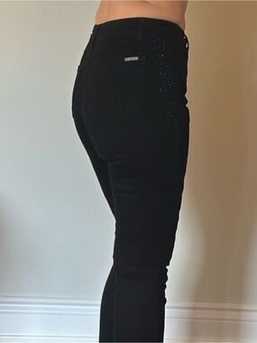 NWOT Joseph Ribkoff Black Skinny Jeans - with sparkly details on hips & ankles